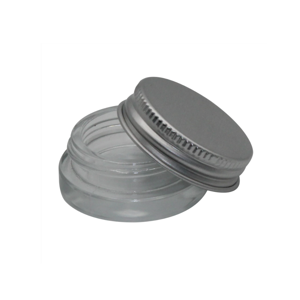 7mL Low-Profile Glass Transparent Concentrate Jars (Lid Off)