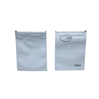 GripLok Mylar 1/8oz Child Resistant ASTM Exit Bags (White)