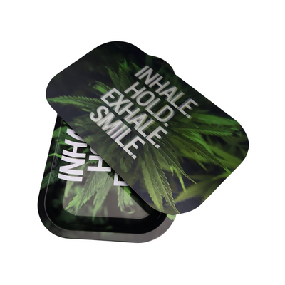 Inhale. Hold. Exhale. Smile. Rolling Tray w/ Magnetic Lid