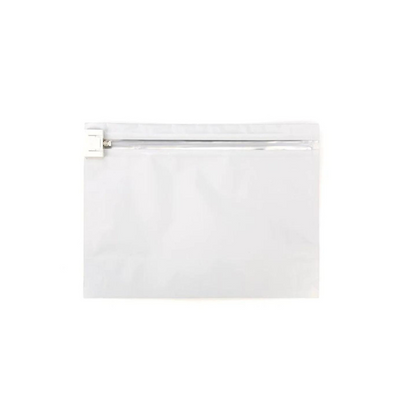 Mylar 1/2oz Zipper Child Resistant ASTM Exit Bags (White)