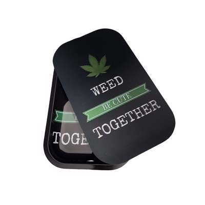 Weed Be Cute Together Rolling Tray w/ Magnetic Lid (with lid)